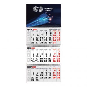 Sıvama Gemici Takvimi Üç Parça Spiralli 32 x 77 cm